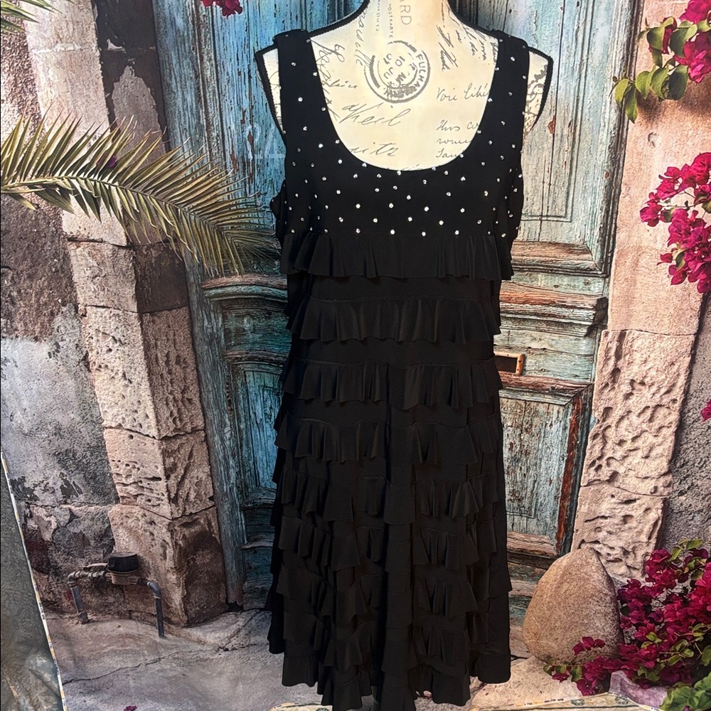 Tango Mango rhinestone embellished ruffled dress, size XL, good condition